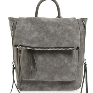 Phase 3 Angle Zip Faux Leather Backpack